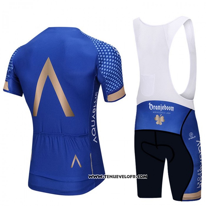 2018 Maillot Ciclismo Aqua Bleue Sport Bleu Manches Courtes et Cuissard